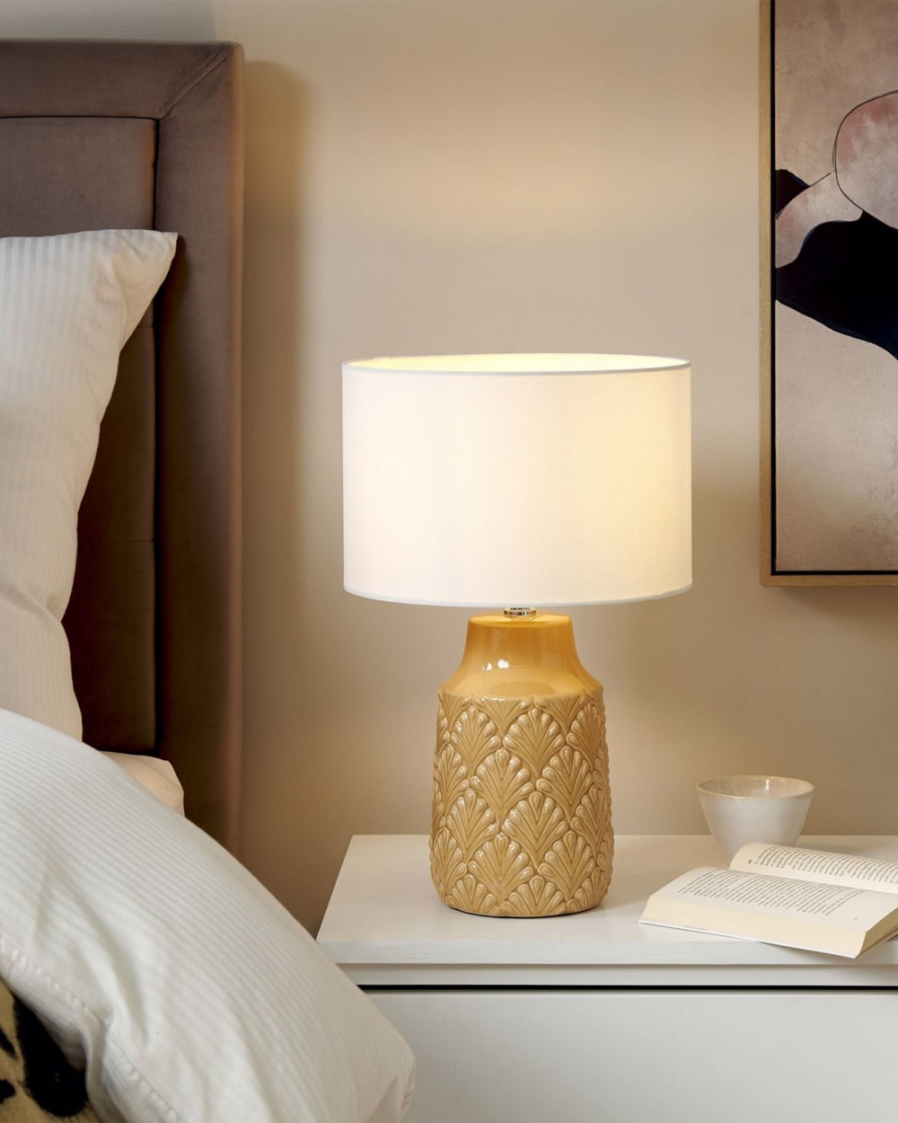 Lampe à poser céramique jaune — vue 3