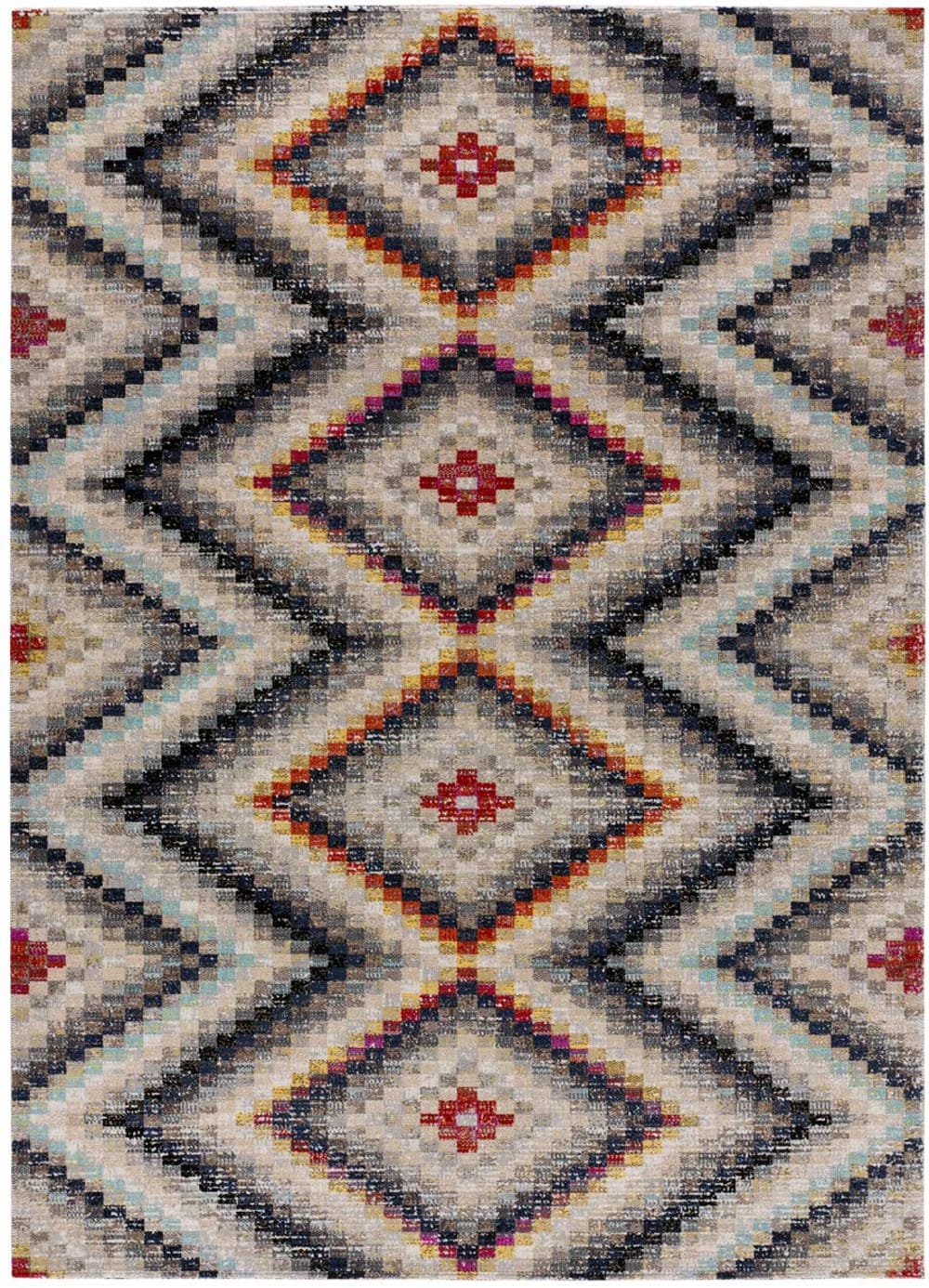 Tapis d'extérieur ethnique gris 133x190 cm