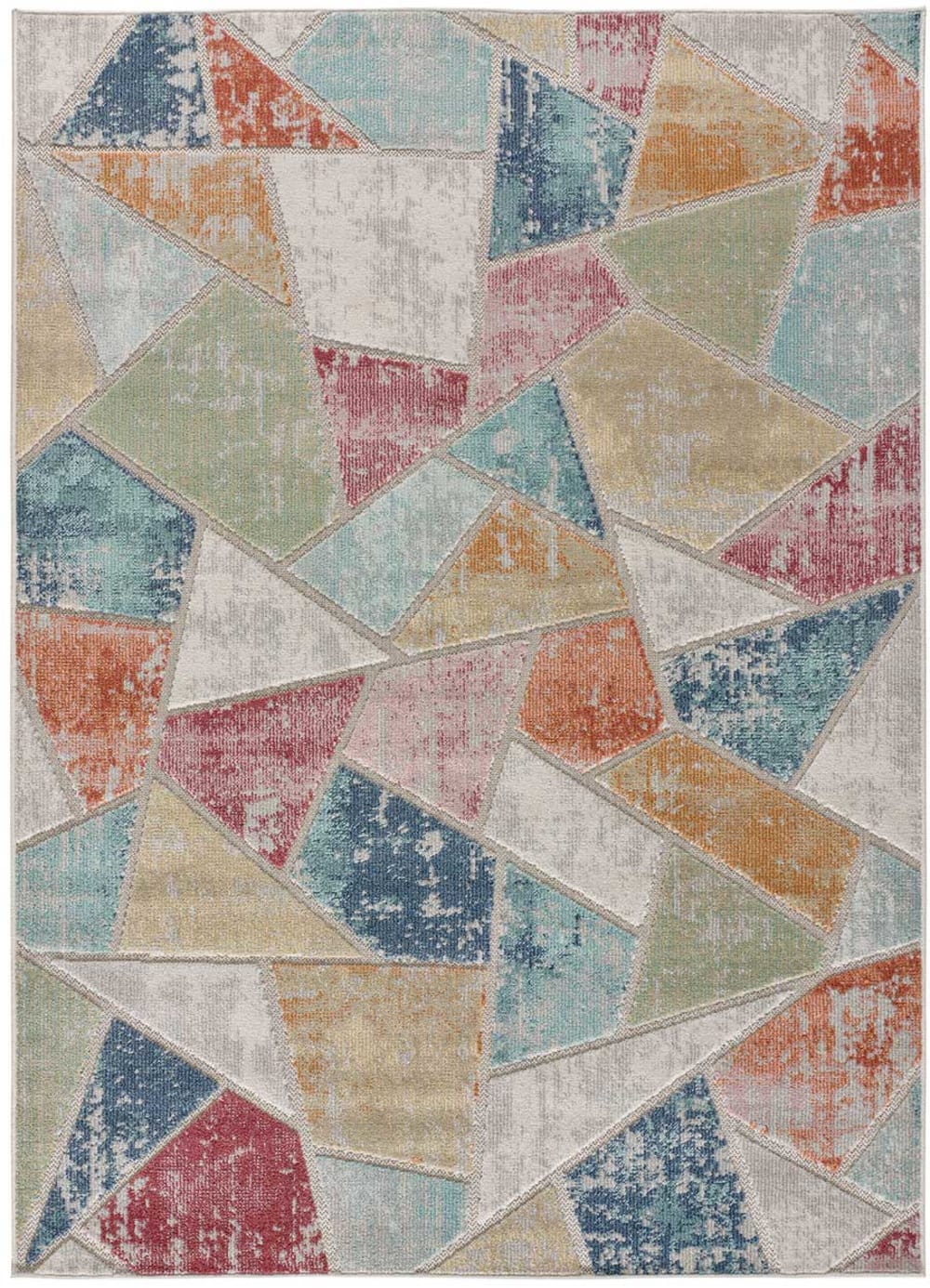 Tapis d'extérieur géométrique multicolore 80x150 cm