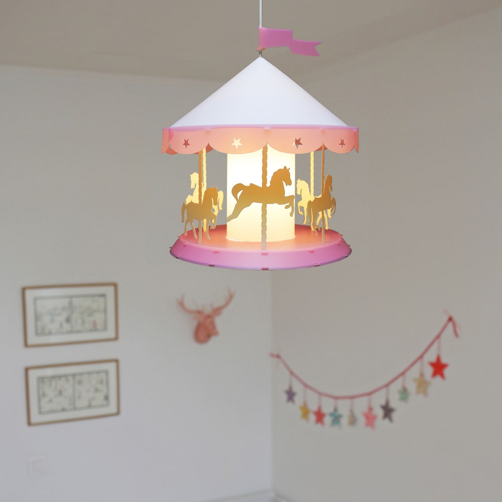 Suspension enfants Manège Rose 36cm (R&M Coudert) - Image 1