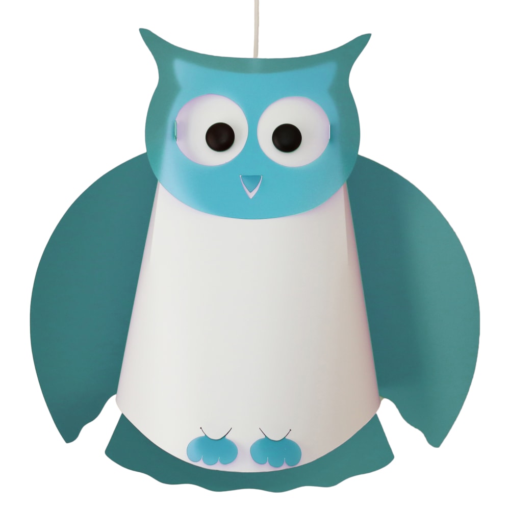 Lámpara de techo infantil Búho turquesa 38 cm