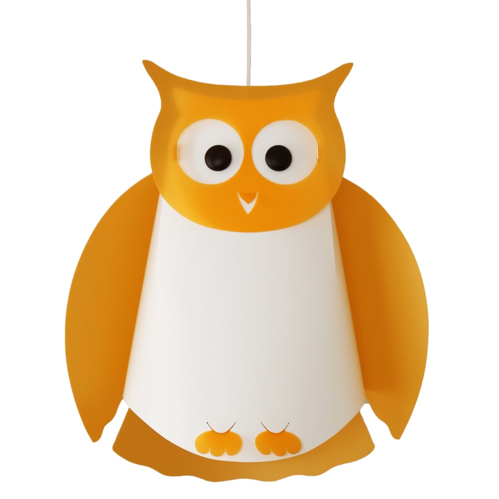 Lampada a sospensione per bambini Gufo Arancia 38 cm - Modello Contemporaneo - Arancione - PVC - Cloruro di polivinile