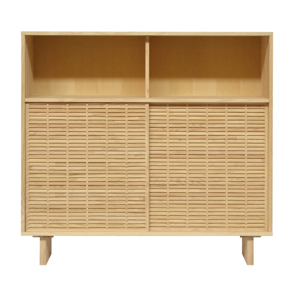 Aparador alto de pino macizo natural 120 cm Sin barnizar
