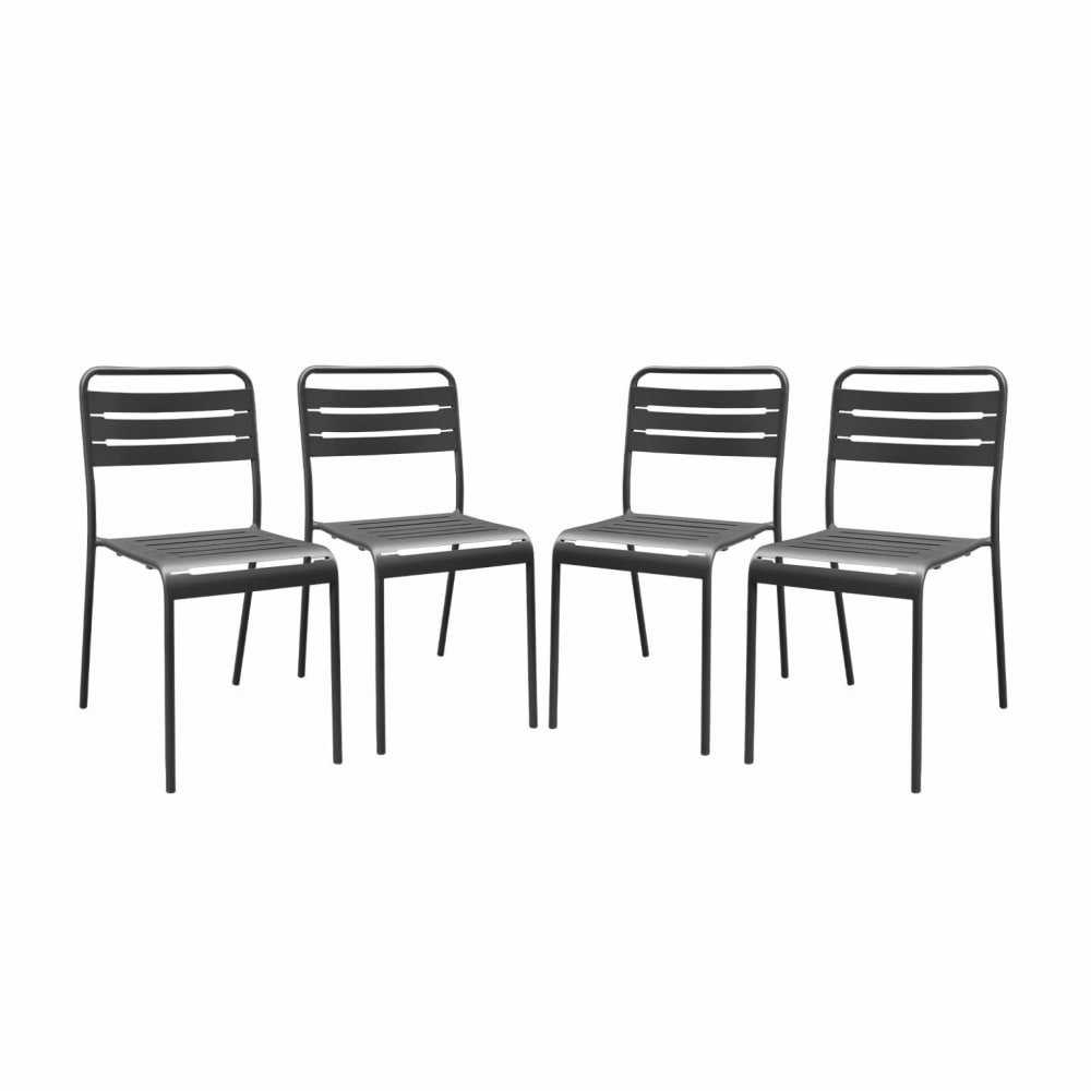 Lot de 4 chaises de jardin, anthracite