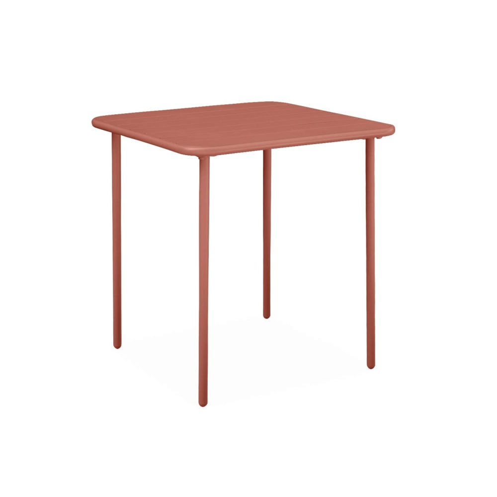 Table de jardin carrée en métal terracotta 2 places - Maisons du Monde