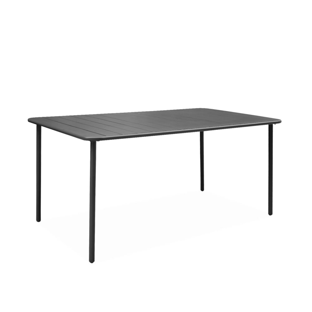 Table de jardin en métal anthracite 6 à 8 places - Maisons du Monde