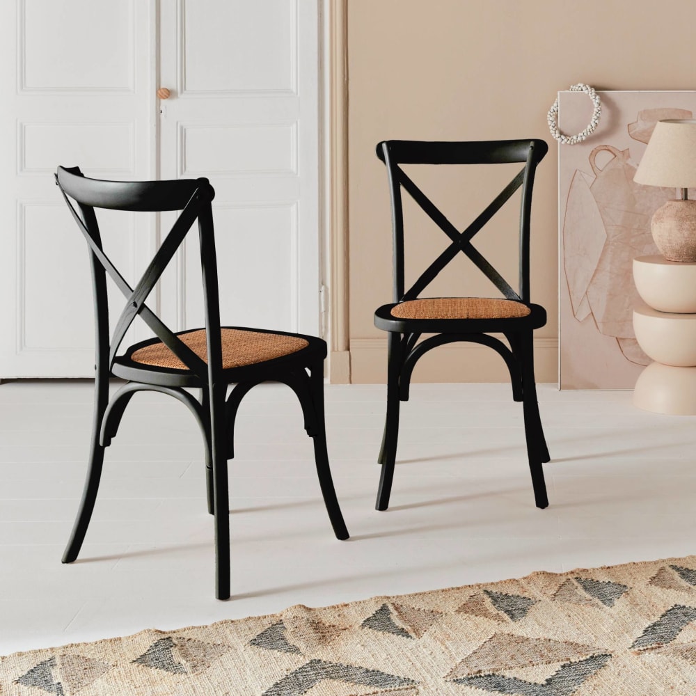 Set von 2 Bistrostühlen aus schwarzem Holz - Maisons Du Monde