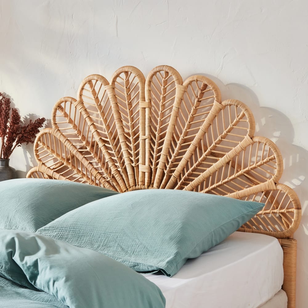 sweeek Kopfteil aus Rattan Natur - Aggun style classic chic Braun Rattan
