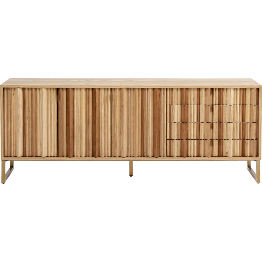 Kare Design Sideboard mit 3 Türen und 4 Schubladen aus Holz, braun style modern - Spanplatte