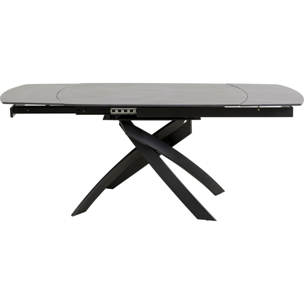 Kare Design Ausziehbarer Esstisch 4/8 Personen aus Keramik, schwarz, L120/180cm style modern - Steingut