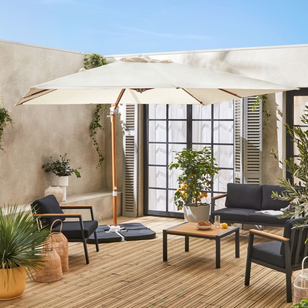 Parasol déporté carré 3 x 3m haut de gamme