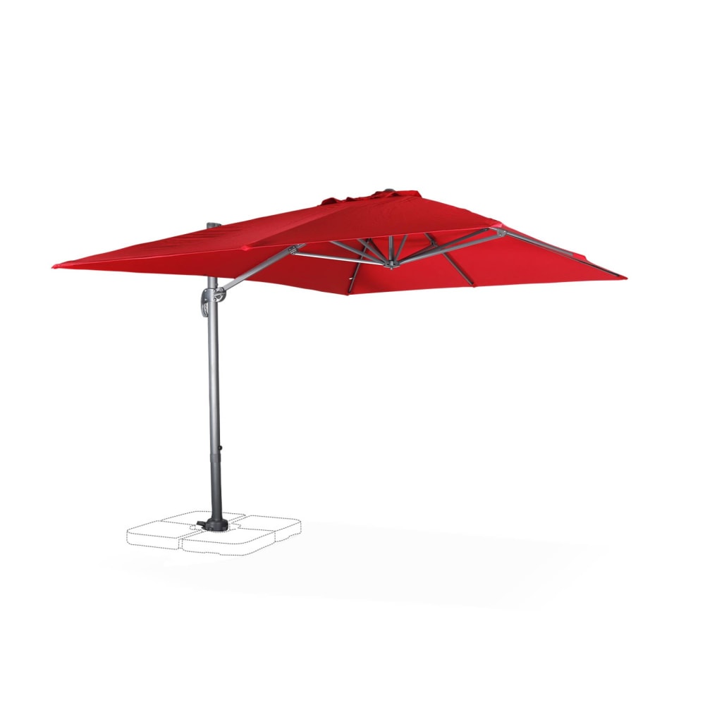 Parasol déporté rectangulaire 3x4m excentré inclinable