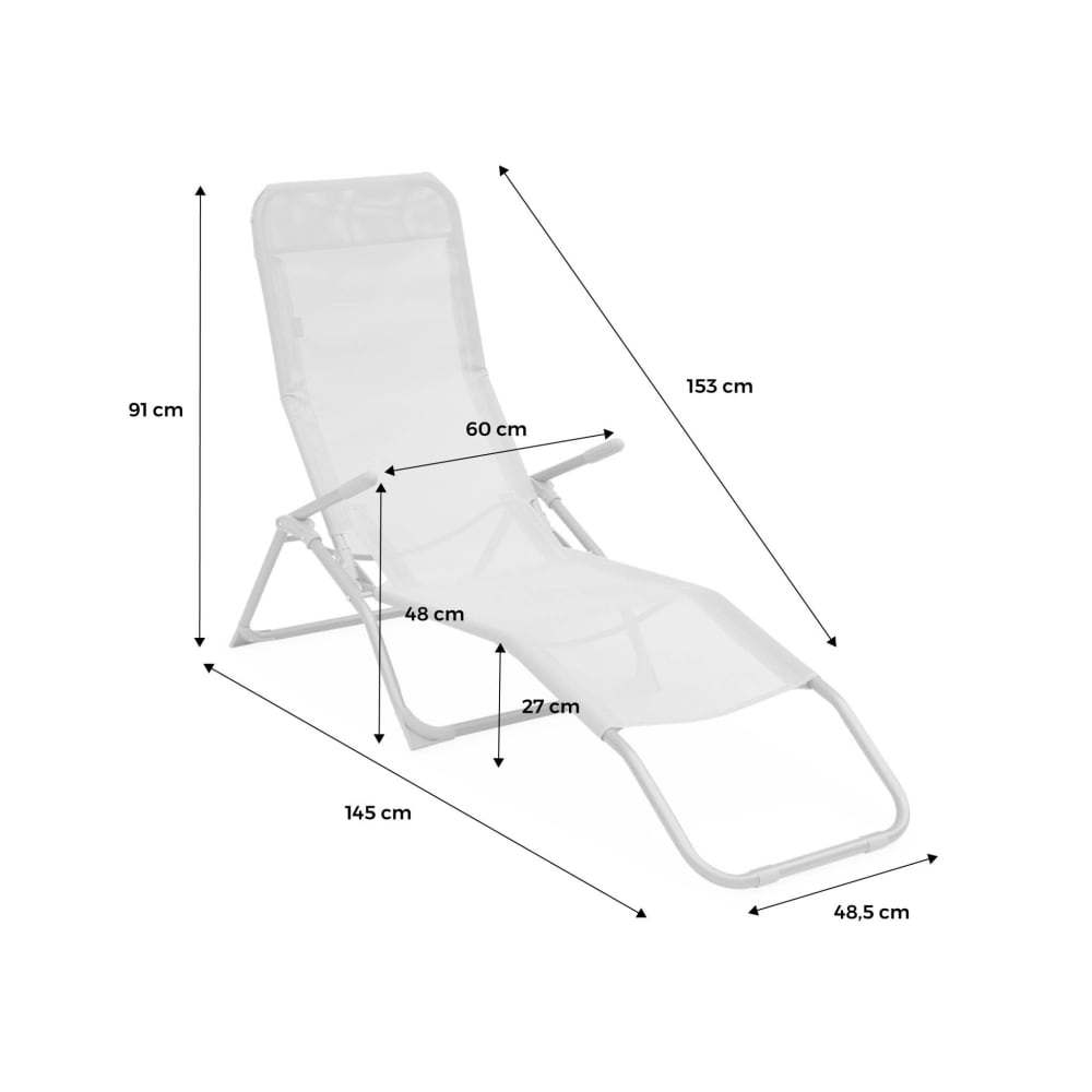 Lot de 2 bains de soleil pliants - gris taupe - transats - Maisons du Monde