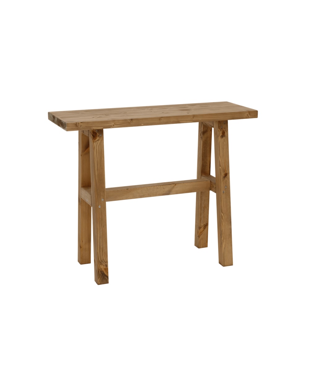 Consola de madera maciza en tono envejecido de 100x80cm
