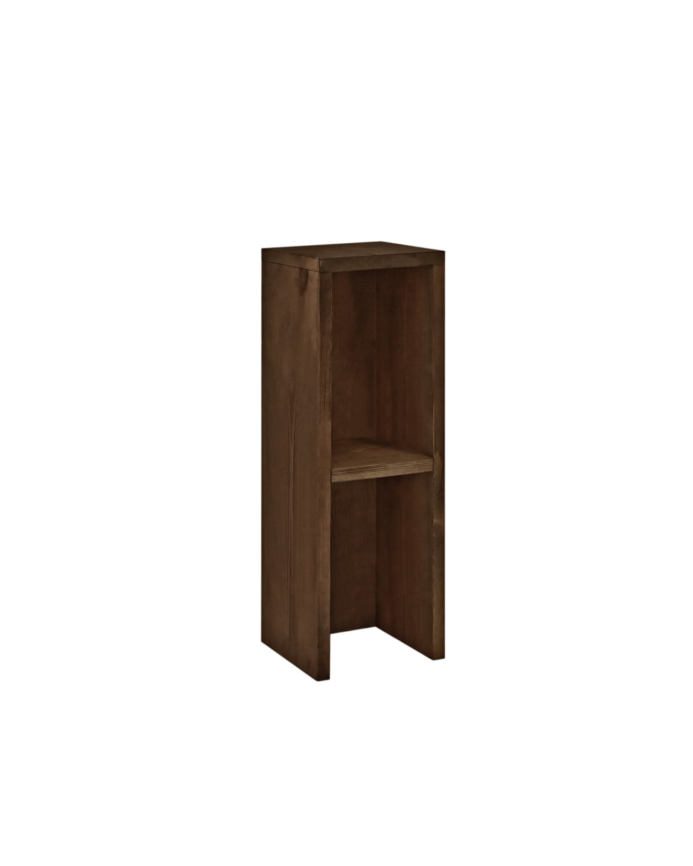 Mesita de noche o auxiliar madera maciza en tono nogal de 60x20cm