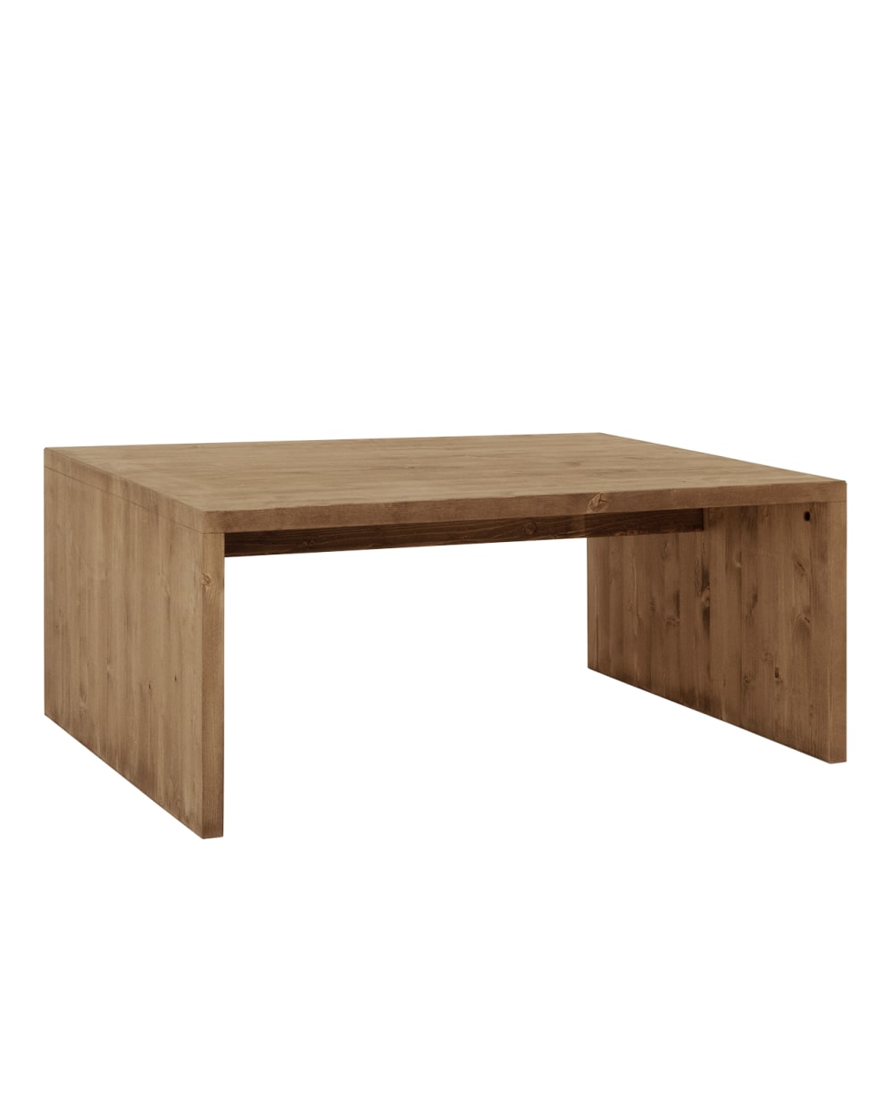 Mesa de centro de madera maciza en tono envejecido de 109,4x59x74cm