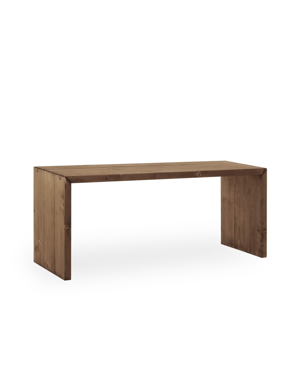 Mesa de centro de madera maciza en tono nogal de 109,4x59x35cm