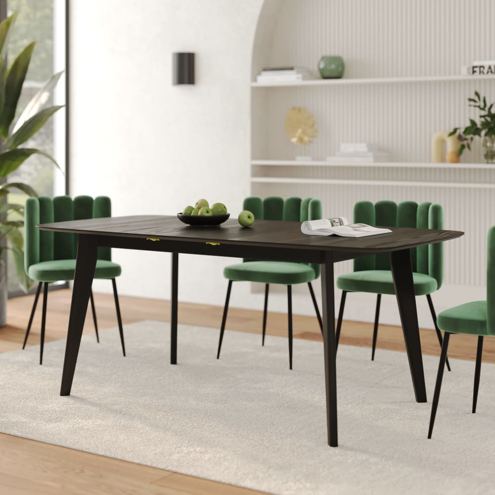 mesa para 6-8 personas extensible madera oscura 150180cm