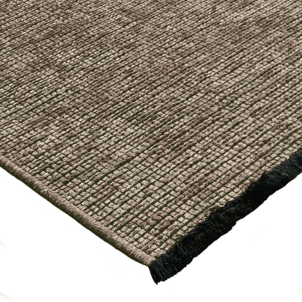 Tapis tissé plat coton noir et reflet lumière gris 120x170 — vue 4