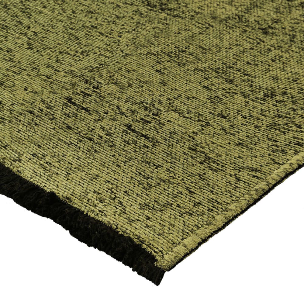 Tapis en coton et polyester lavable tissé plat vert 120x170 — vue 4