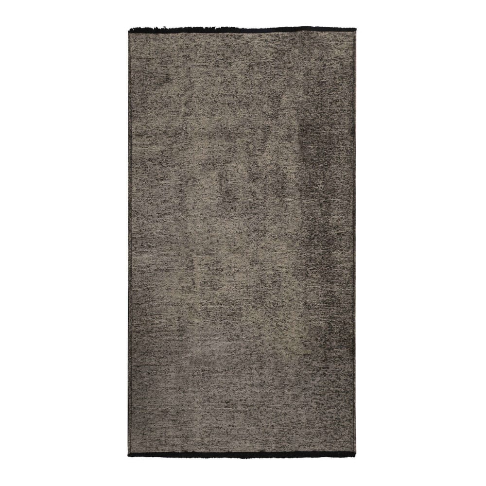 Waschbarer Teppich aus Baumwolle und Polyester, anthrazit 80x150