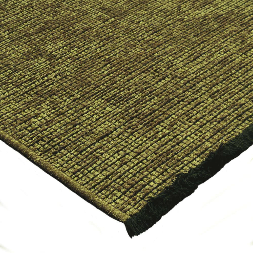 Tapis tissé plat coton noir et reflet lumière vert 160x230 — vue 4