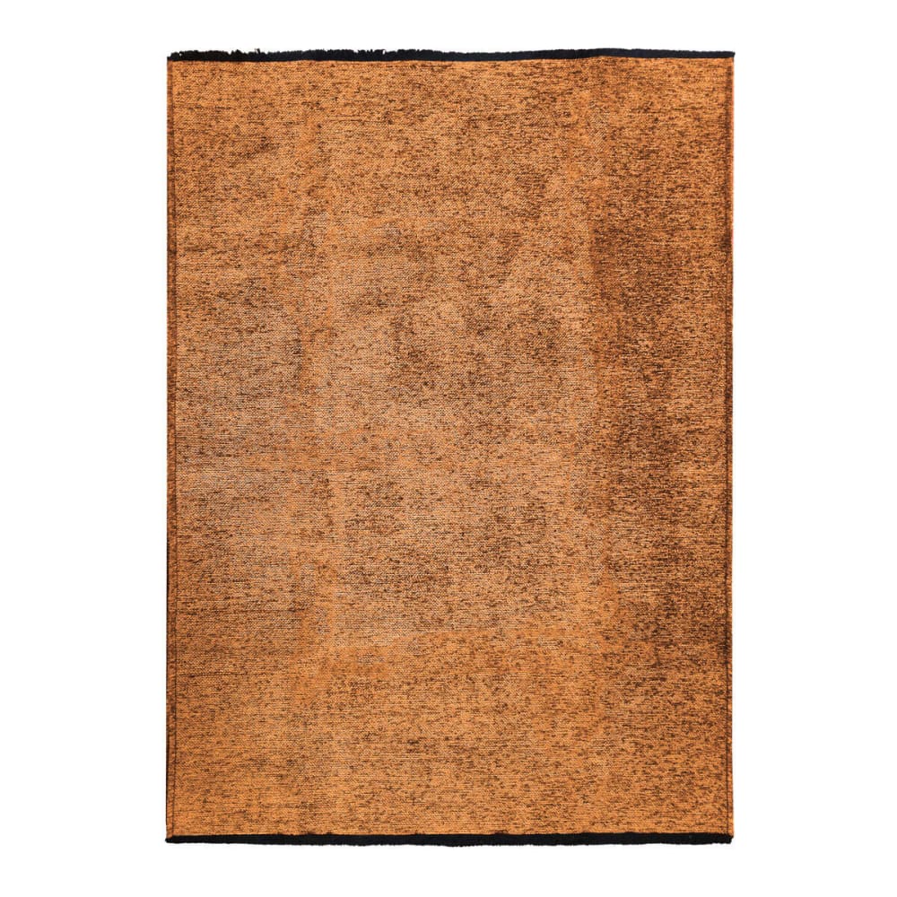Tapis en coton et polyester lavable tissé plat orange 120x170