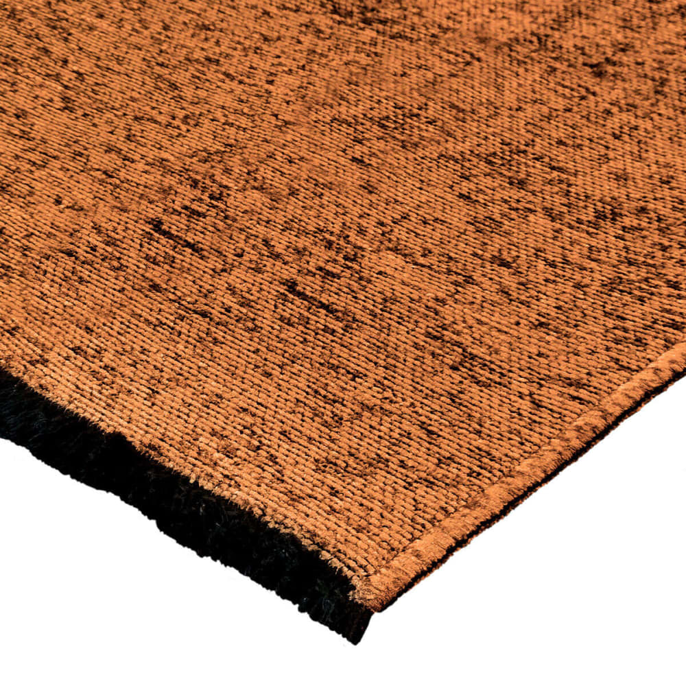 Tapis en coton et polyester lavable tissé plat orange 120x170 — vue 4
