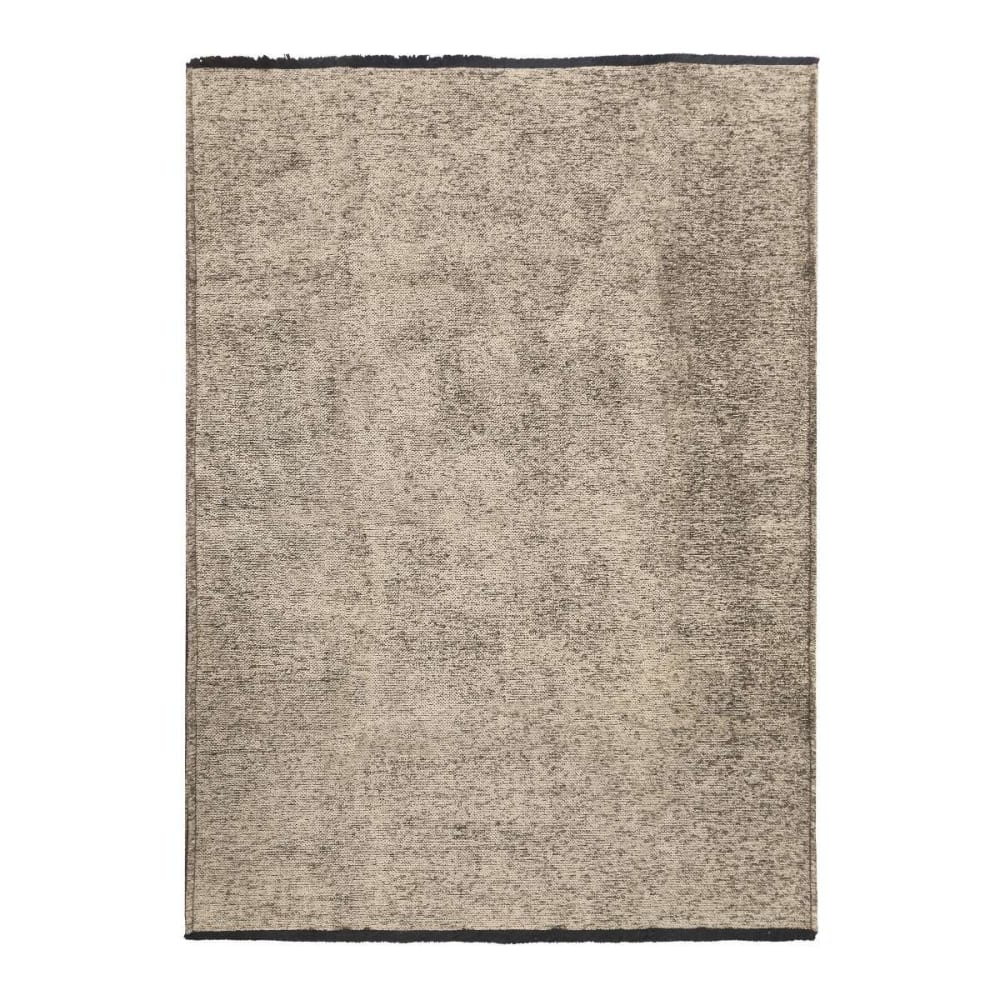 Tapis en coton et polyester lavable tissé plat gris 120x170