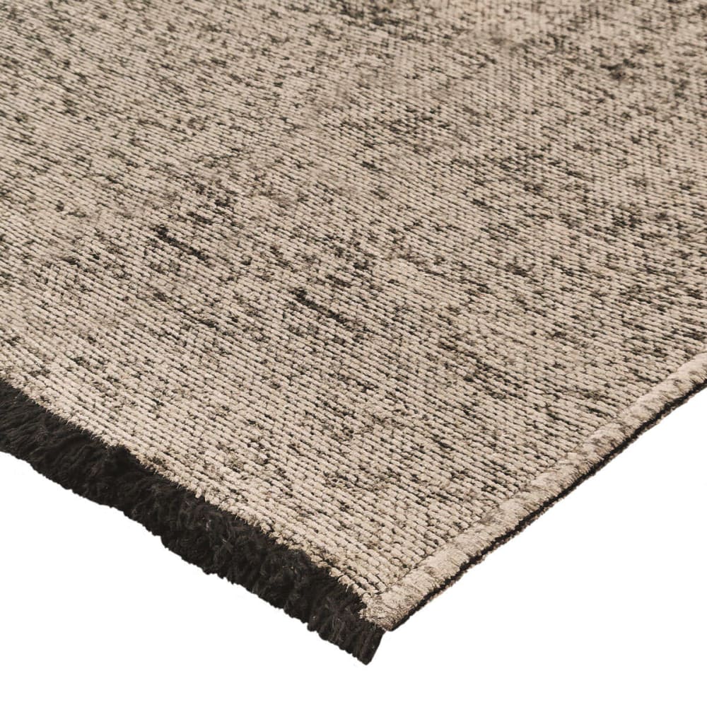 Tapis en coton et polyester lavable tissé plat gris 120x170 — vue 4
