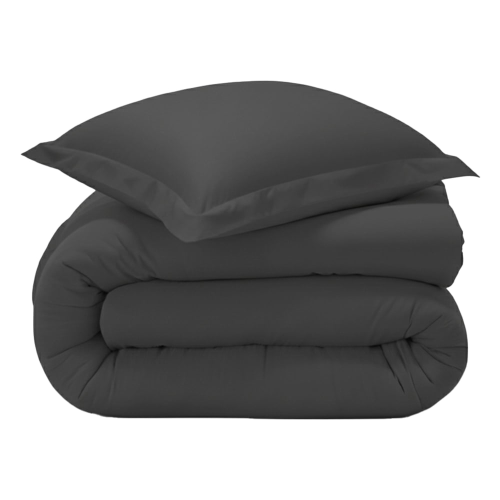 Housse de couette en coton gris souris 200x200cm — vue 4