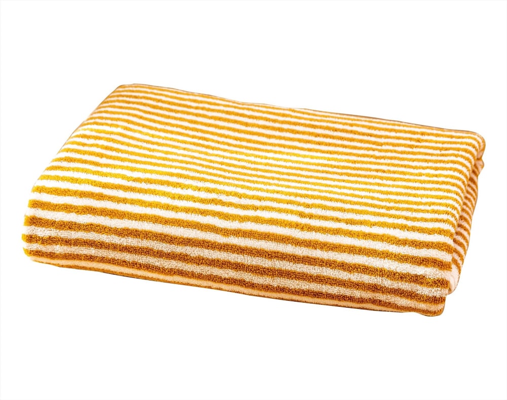Serviette de toilette en coton 450 g/m² jaune ocre 50x90cm