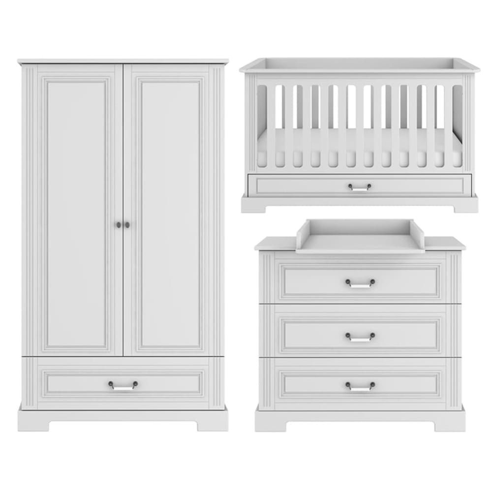 Chambre complète lit évolutif 70x140 panneaux mdf et stratifiés blanc Chambre complète lit évolutif 70x140 panneaux mdf et stratifiés blanc