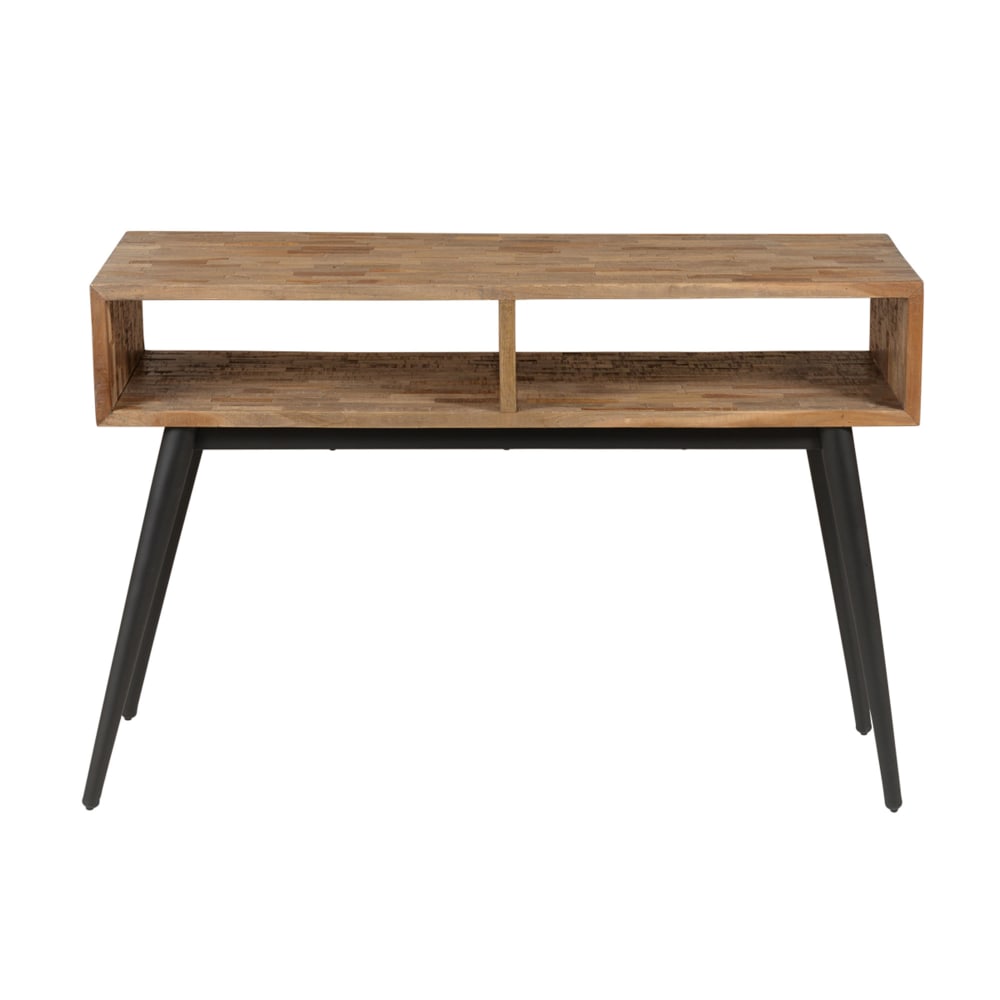 Console en teck recyclé et métal WOODY