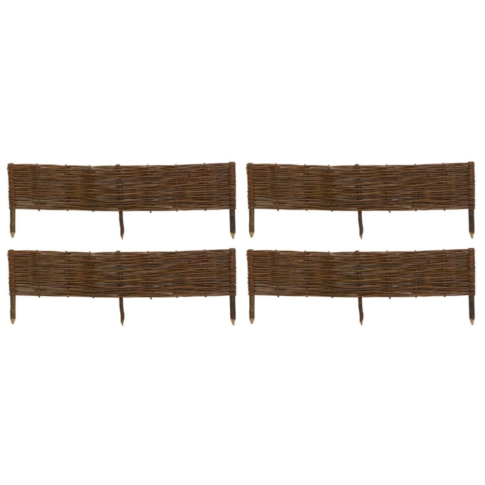 Bordures en osier tressé naturel (lot de 4) 120 x 25 cm