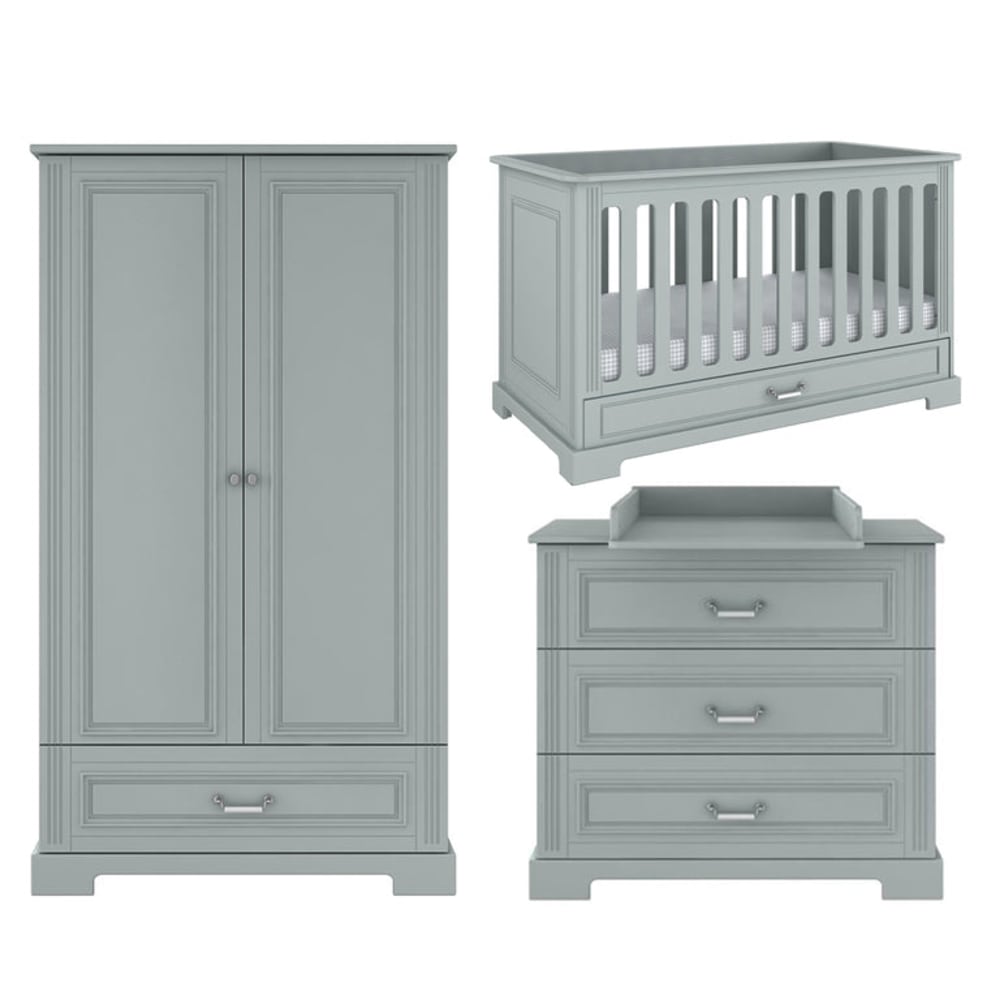 Chambre complète lit évolutif 70x140 panneaux mdf et stratifiés gris