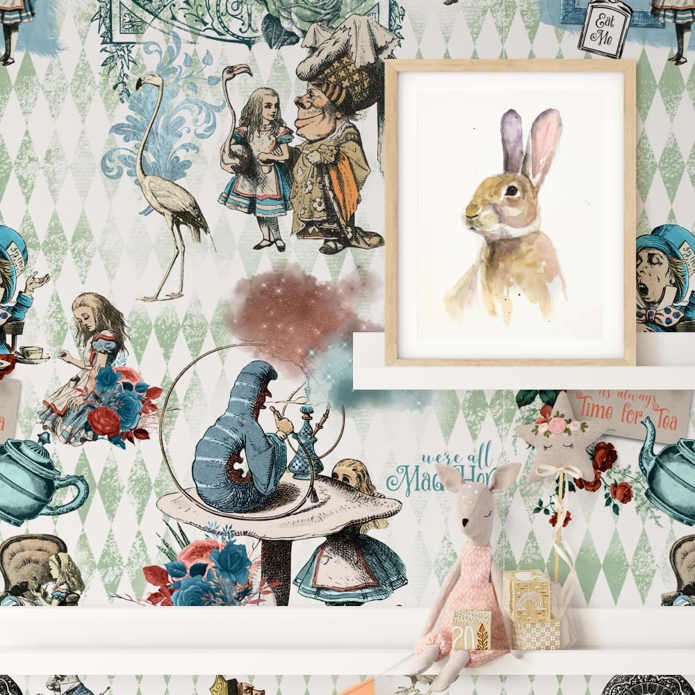 Papier Peint Alice, papier véritable, 200x280cm, 8 feuilles — vue 3