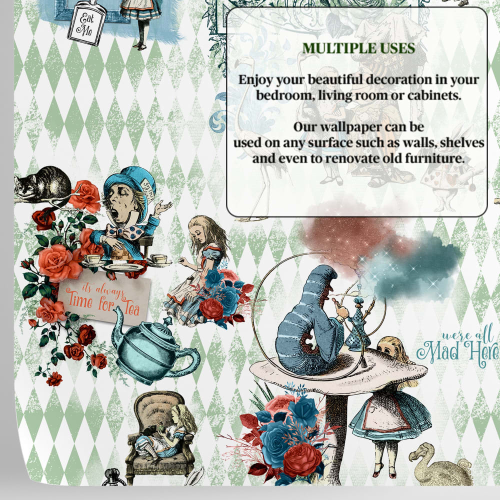 Papier Peint Alice, papier véritable, 200x280cm, 8 feuilles — vue 4