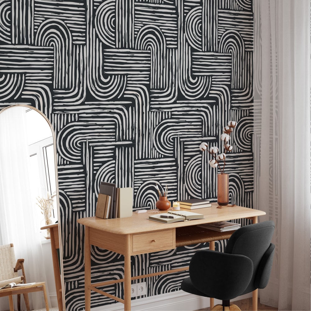 Papel Pintado Rayas, papel auténtico, 200x280cm, 8 hojas - Maisons du Monde