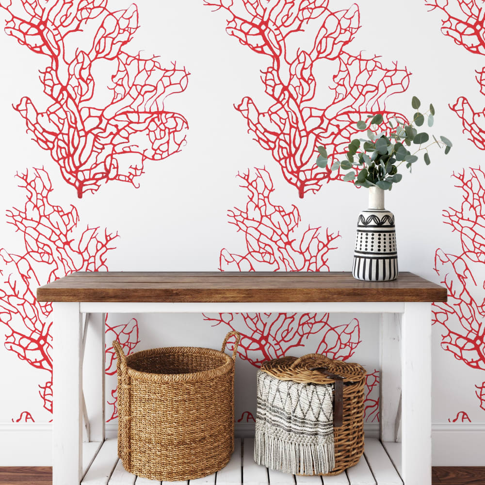 Papier Peint Coral, papier - feuilles