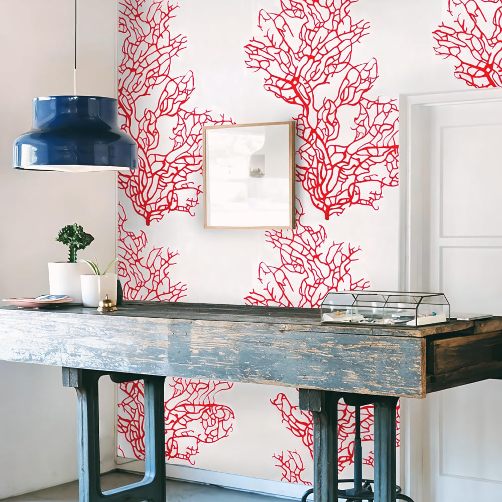 Papier Peint Coral, papier véritable, 200x280cm, 8 feuilles — vue 3