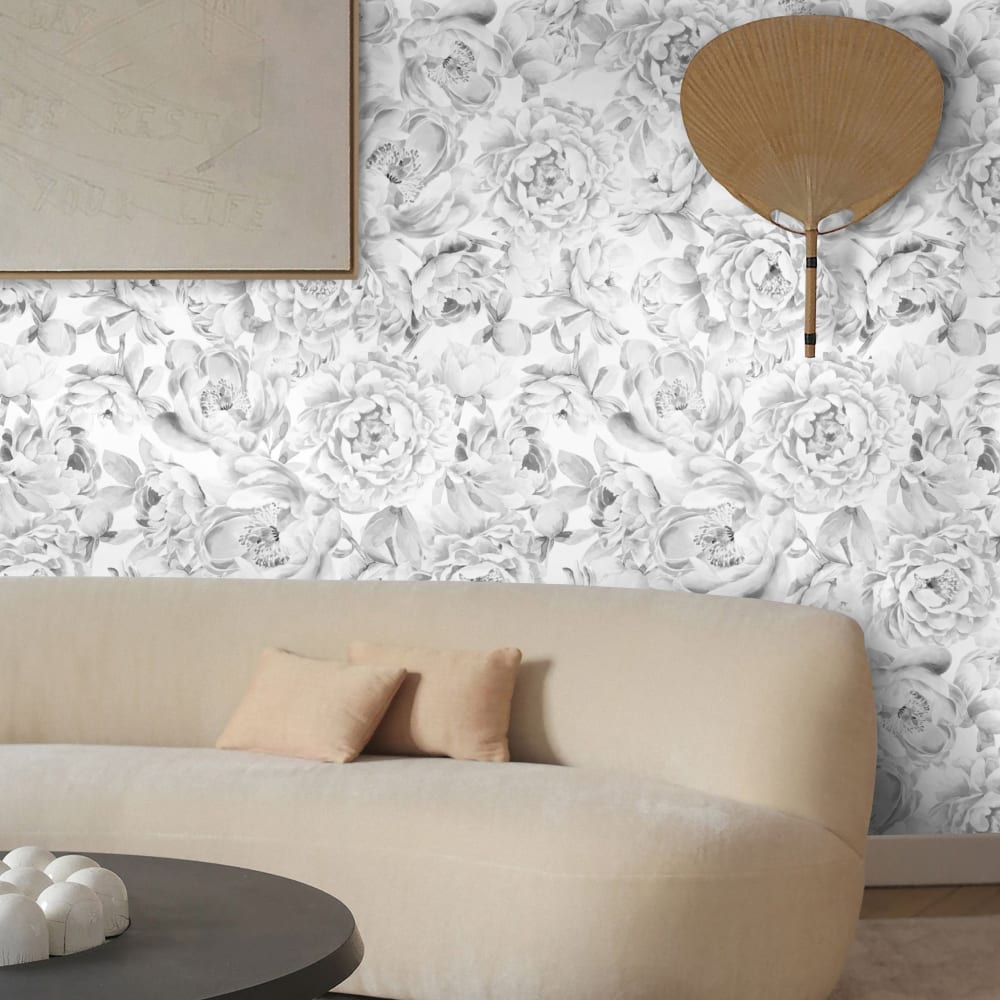 Papier Peint Pivoines, - feuilles