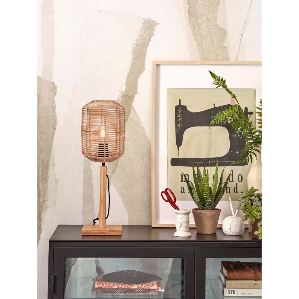 Suspension rotin brun ø18cm — vue 3
