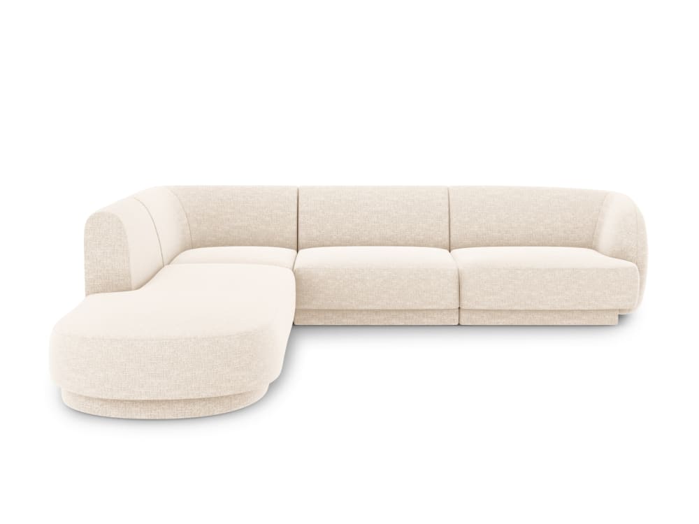 Micadoni Home 6-Sitzer Ecksofa links aus Chenille-Stoff, leichtes beige Öko-Tex Zertifikat - Stoff