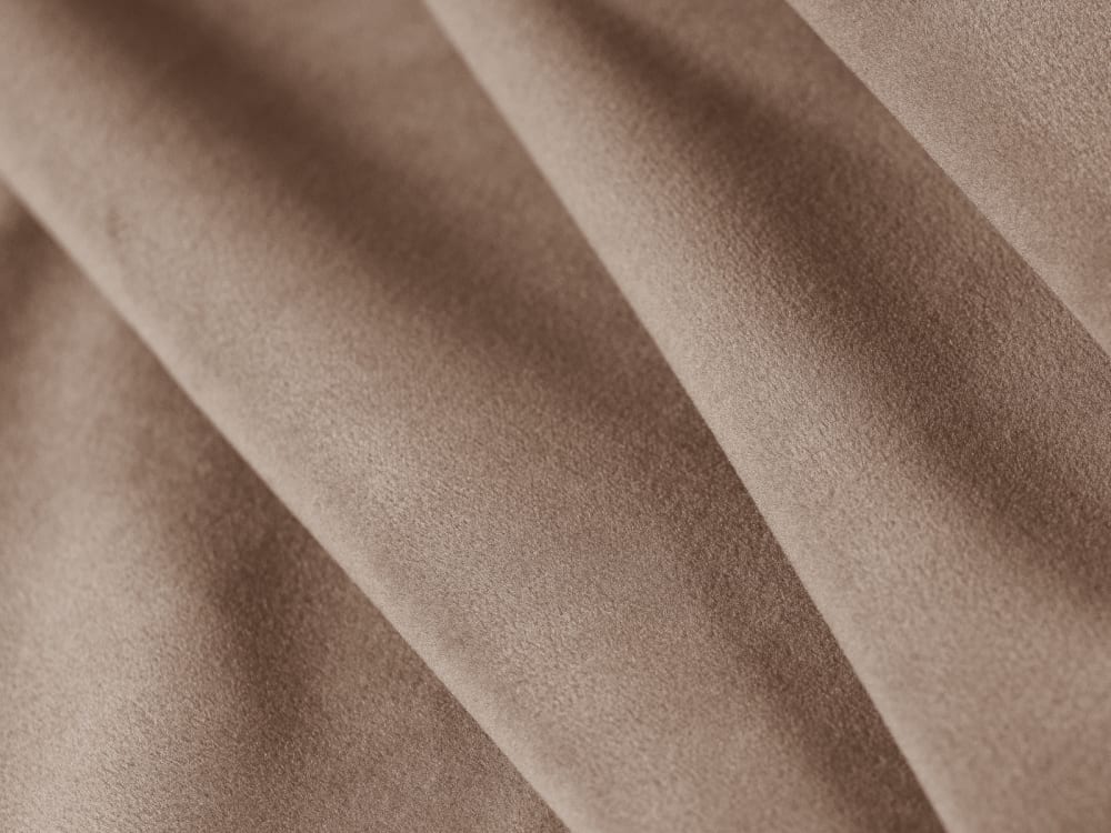 Canapé d'angle droit 6 places en tissu velours cappuccino