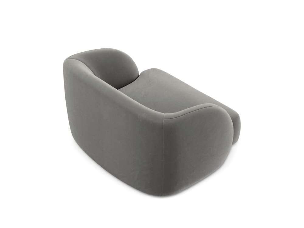 Fauteuils en tissu velours gris clair