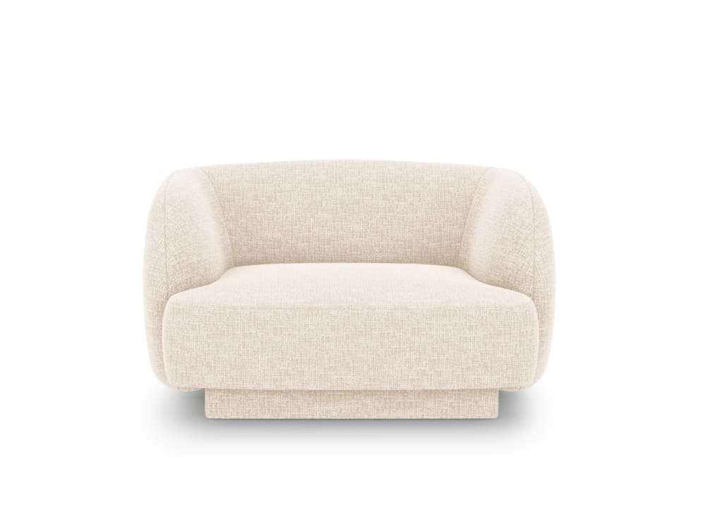 Micadoni Home Sessel aus Chenille-Stoff, leichtes beige Öko-Tex Zertifikat - Stoff