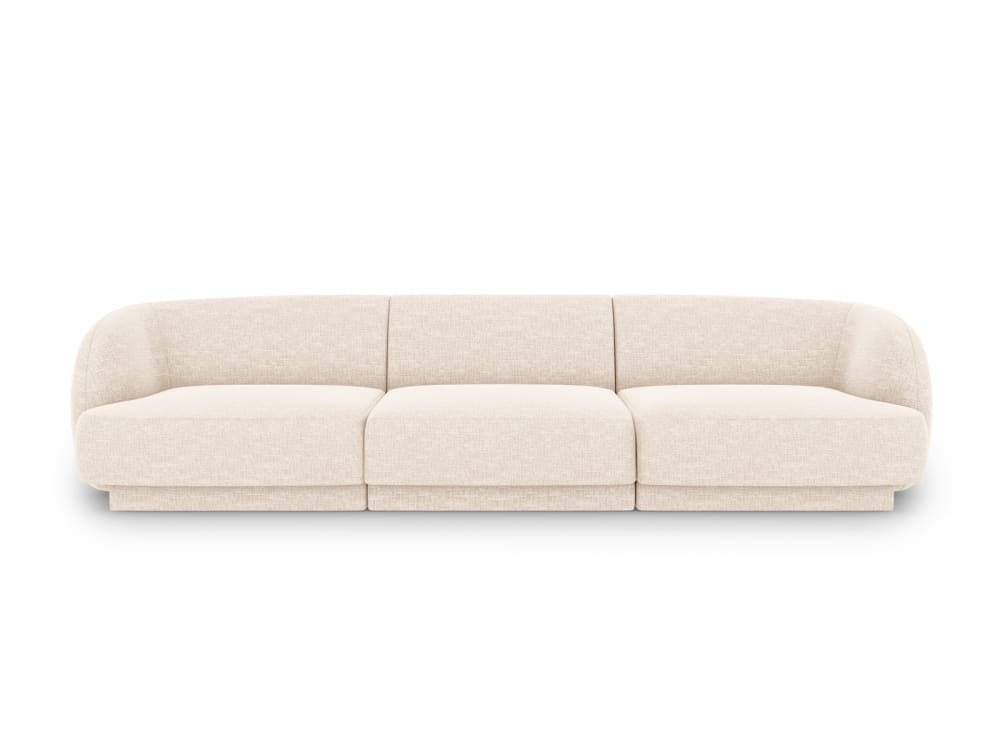 Micadoni Home 3-Sitzer Sofa aus Chenille-Stoff, leichtes beige Öko-Tex Zertifikat - Stoff