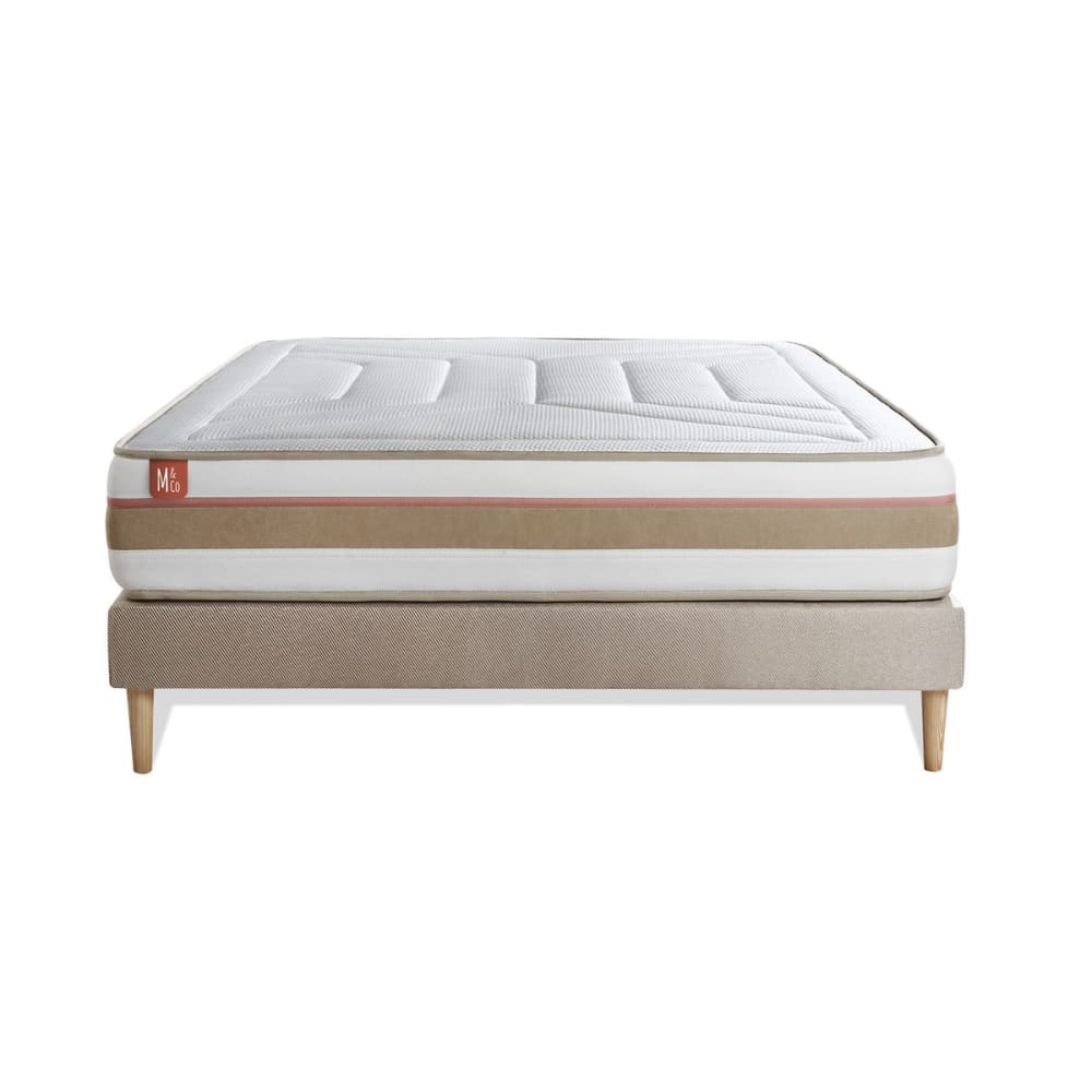 Ensemble 140x200 ressorts et mémoire de forme - sommier kit - Maisons du Monde