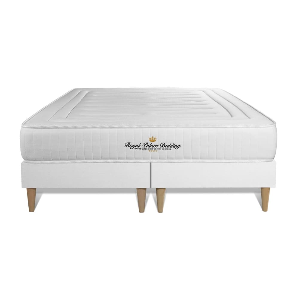 Ensemble 200x200 ressorts et mémoire de forme sommier blanc - Maisons du Monde